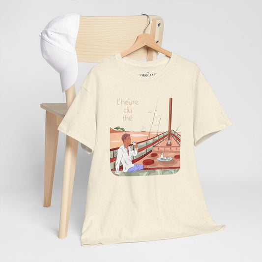 "L'heure du Thé" fond clair - T-shirt unisexe 100% coton éco - responsable - The Corsicaner