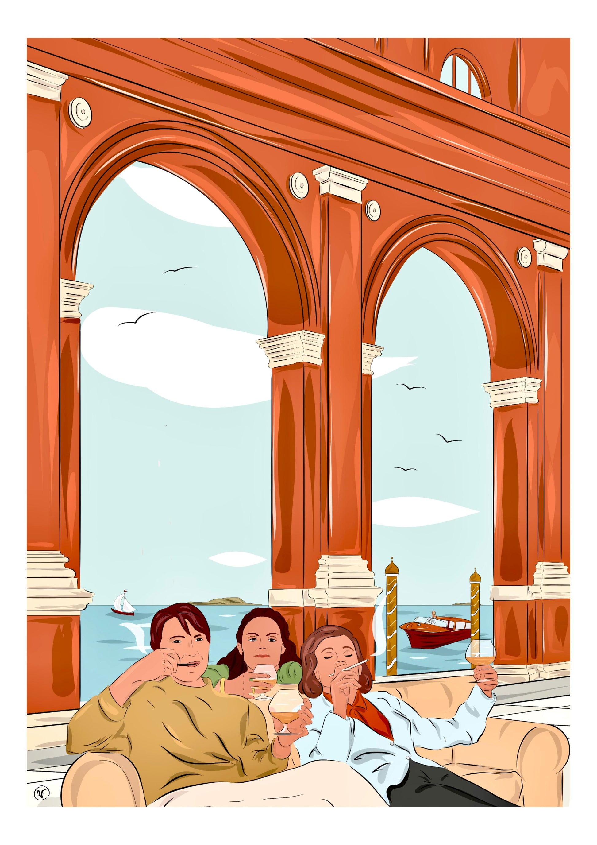 Portrait couleur dessiné à la main sur fond couleur - The Corsicaner