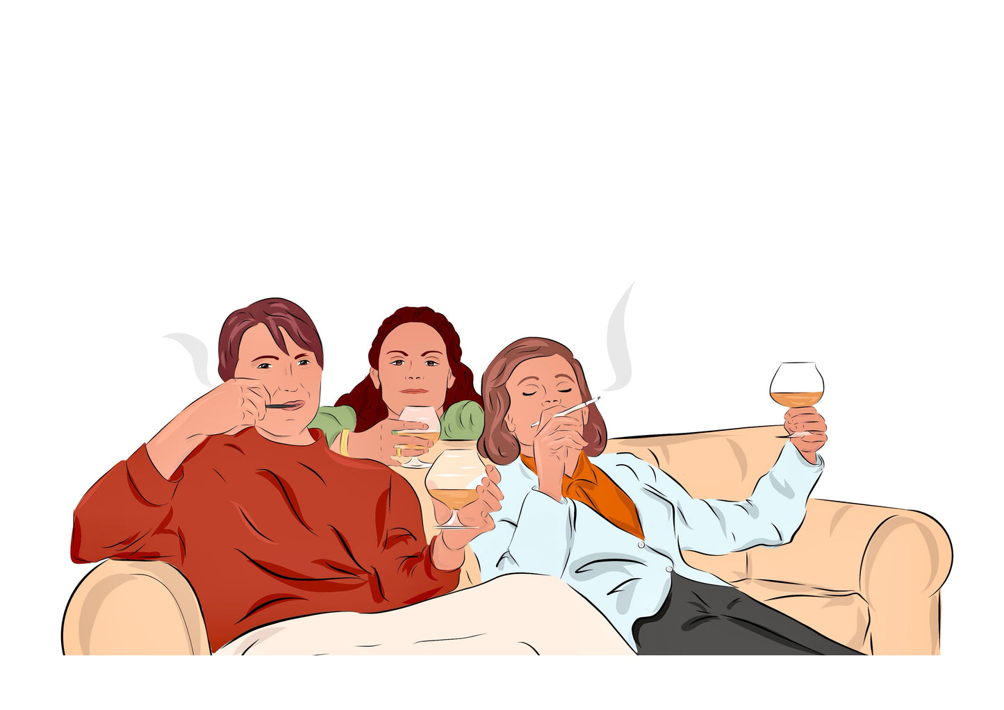 Portrait couleur personnalisé dessiné à la main sur fond neutre - The Corsicaner