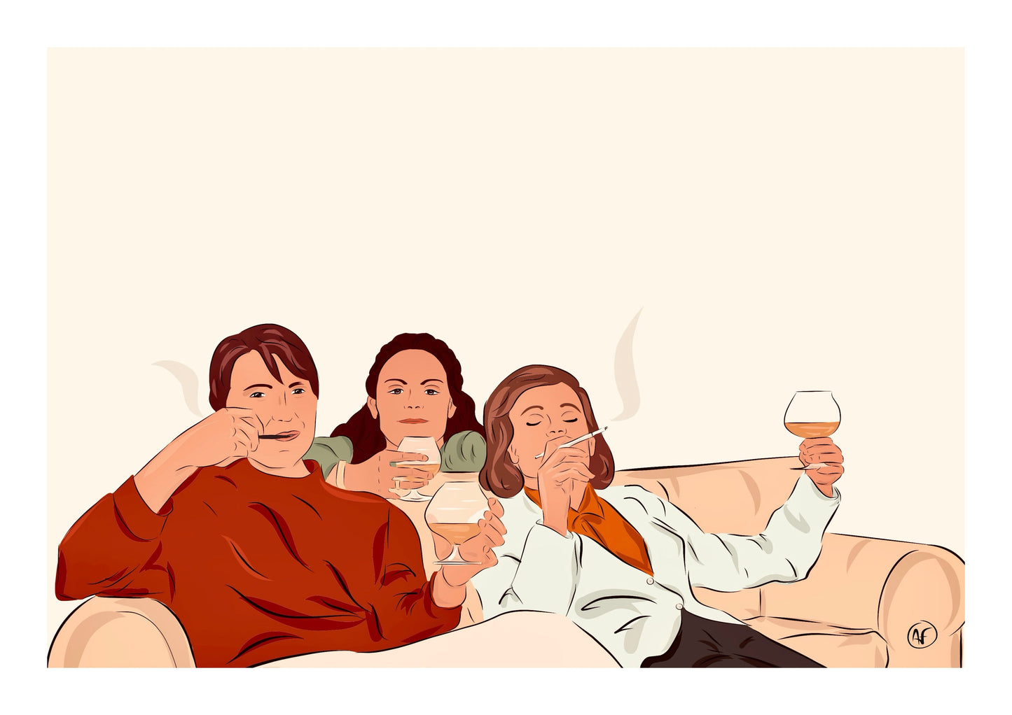 Portrait couleur personnalisé dessiné à la main sur fond neutre ou "Line art" - The Corsicaner