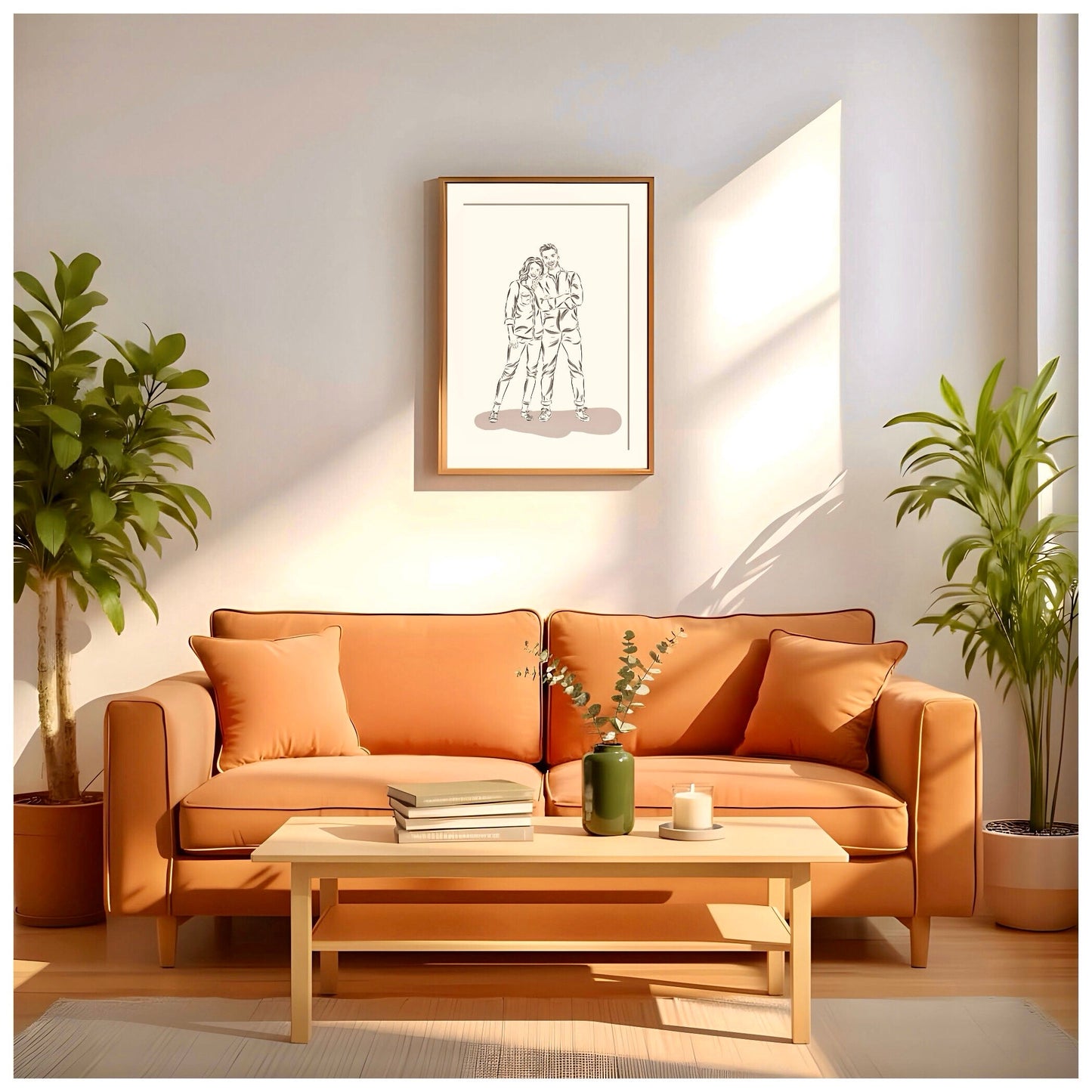 Portrait de couple personnalisé Line art - The Corsicaner