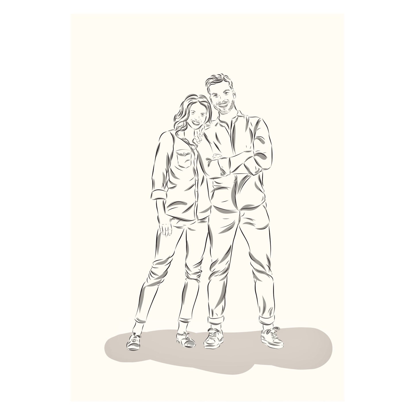 Portrait de couple personnalisé Line art - The Corsicaner