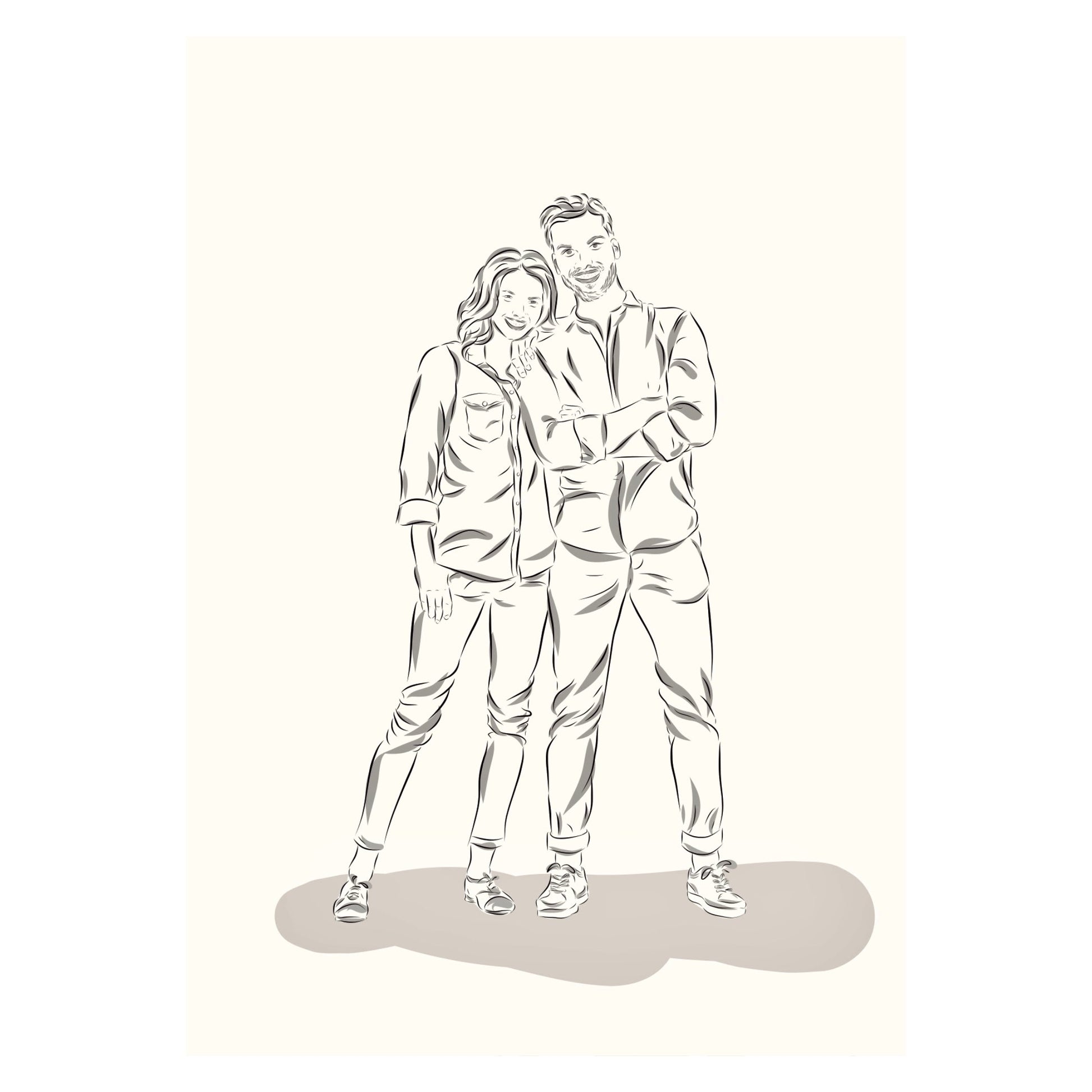 Portrait de couple personnalisé Line art - The Corsicaner