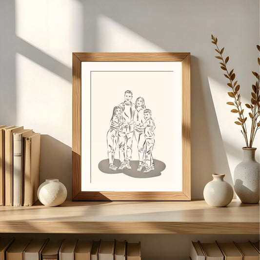 Portrait de famille Line Art - The Corsicaner