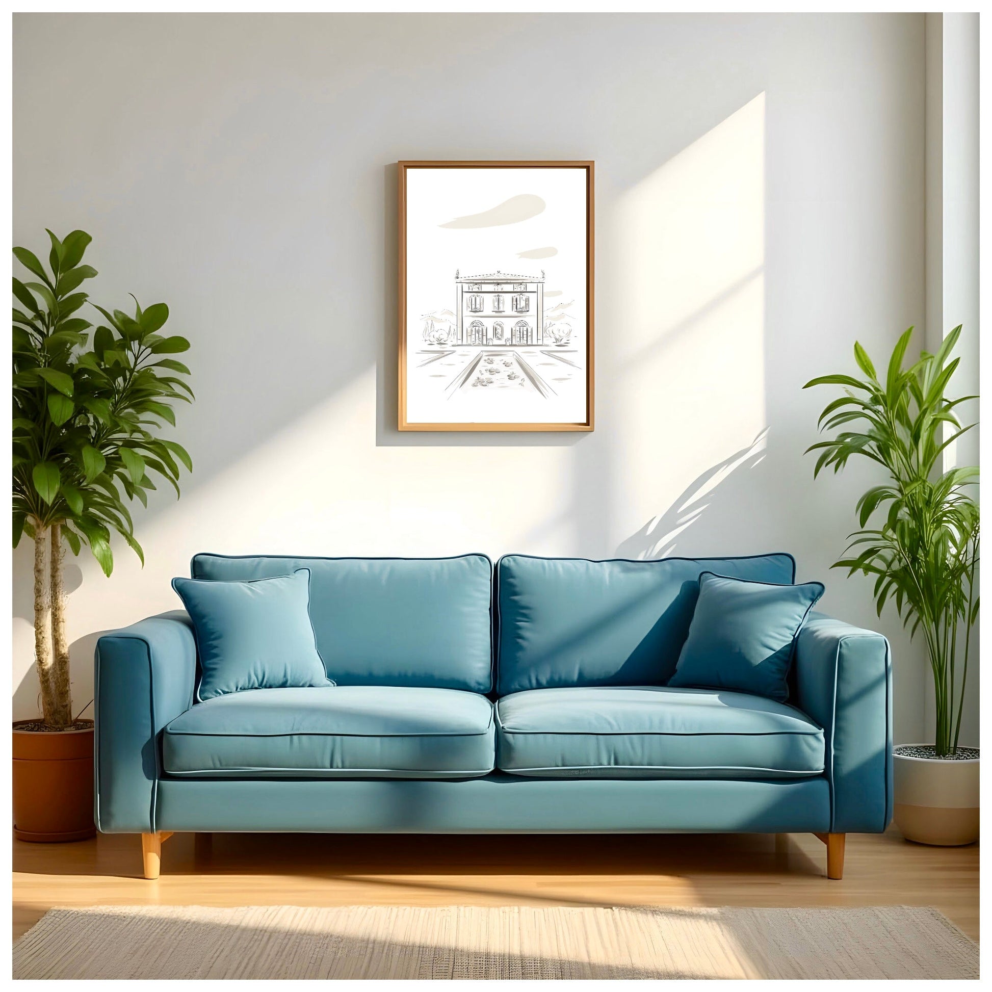 Portrait de maison dessiné à la main - The Corsicaner