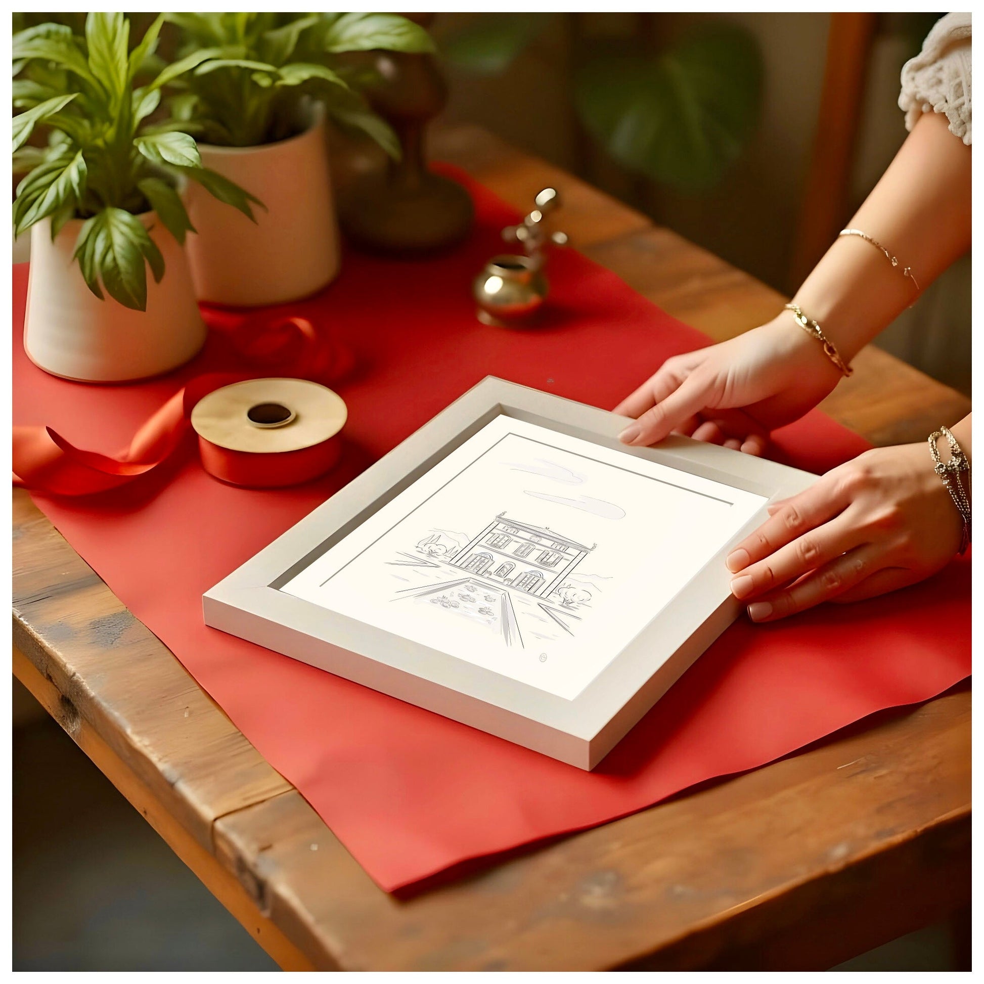 Portrait de maison dessiné à la main - The Corsicaner