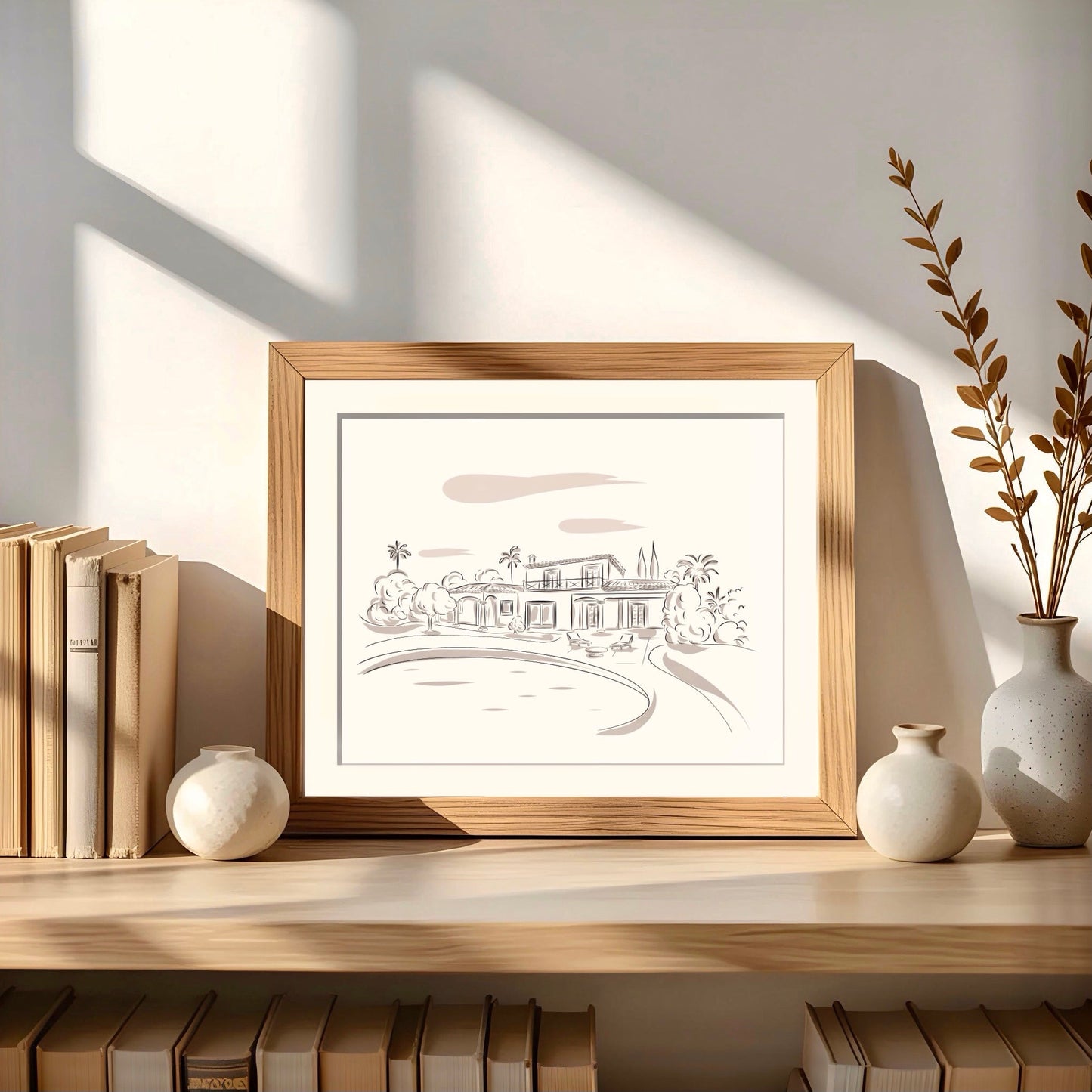 Portrait de maison dessiné à la main - The Corsicaner