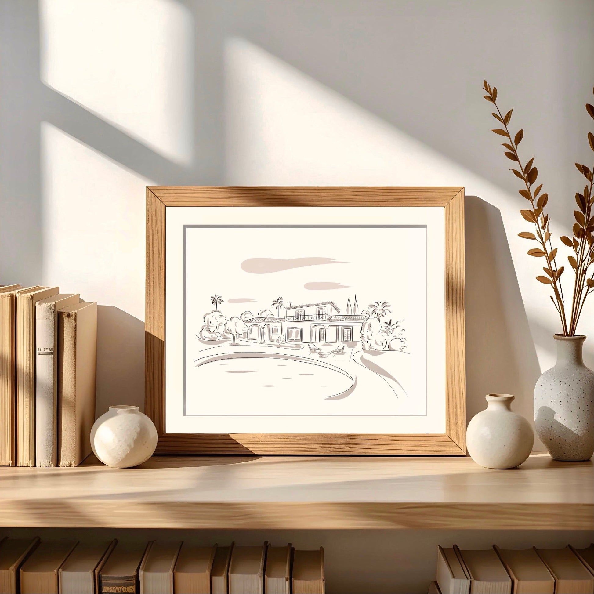 Portrait de maison dessiné à la main - The Corsicaner