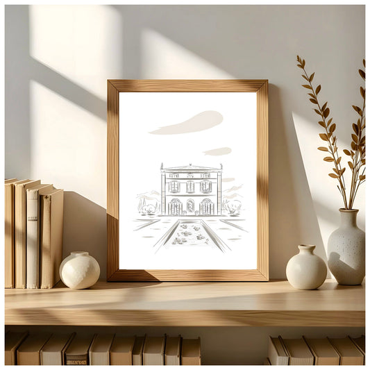 Portrait de maison dessiné à la main - The Corsicaner