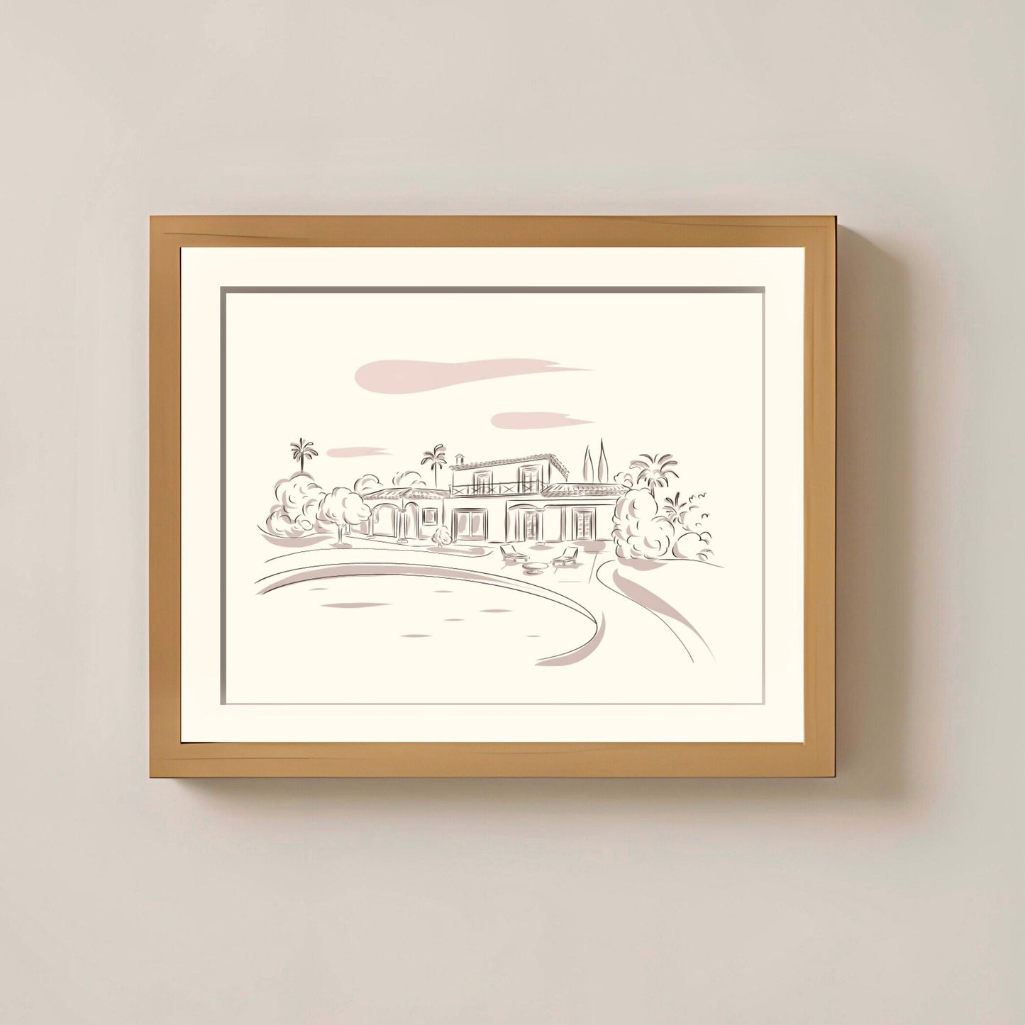 Portrait de maison dessiné à la main - The Corsicaner