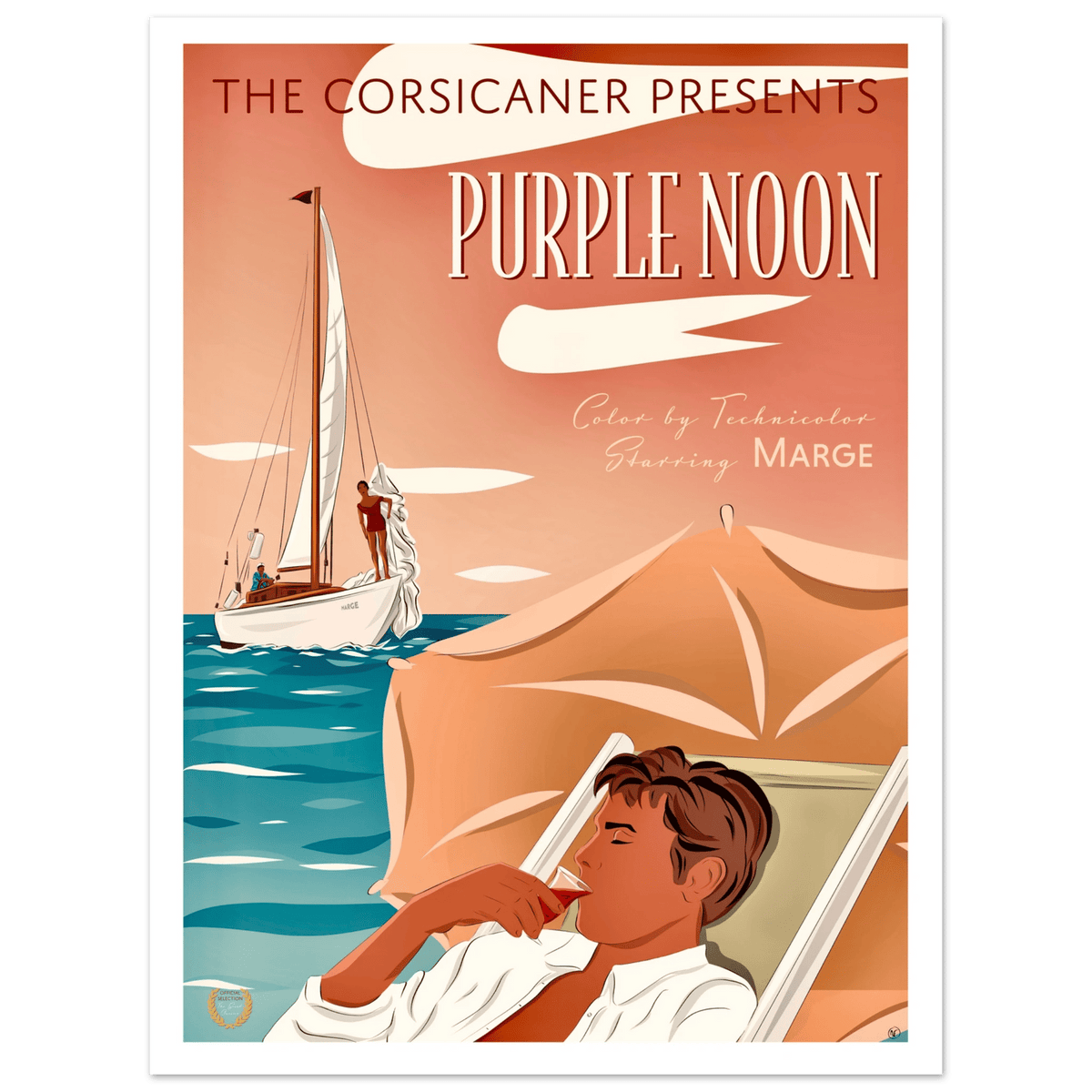 PURPLE NOON alternatif poster sur papier premium matt - livraison offerte - The Corsicaner