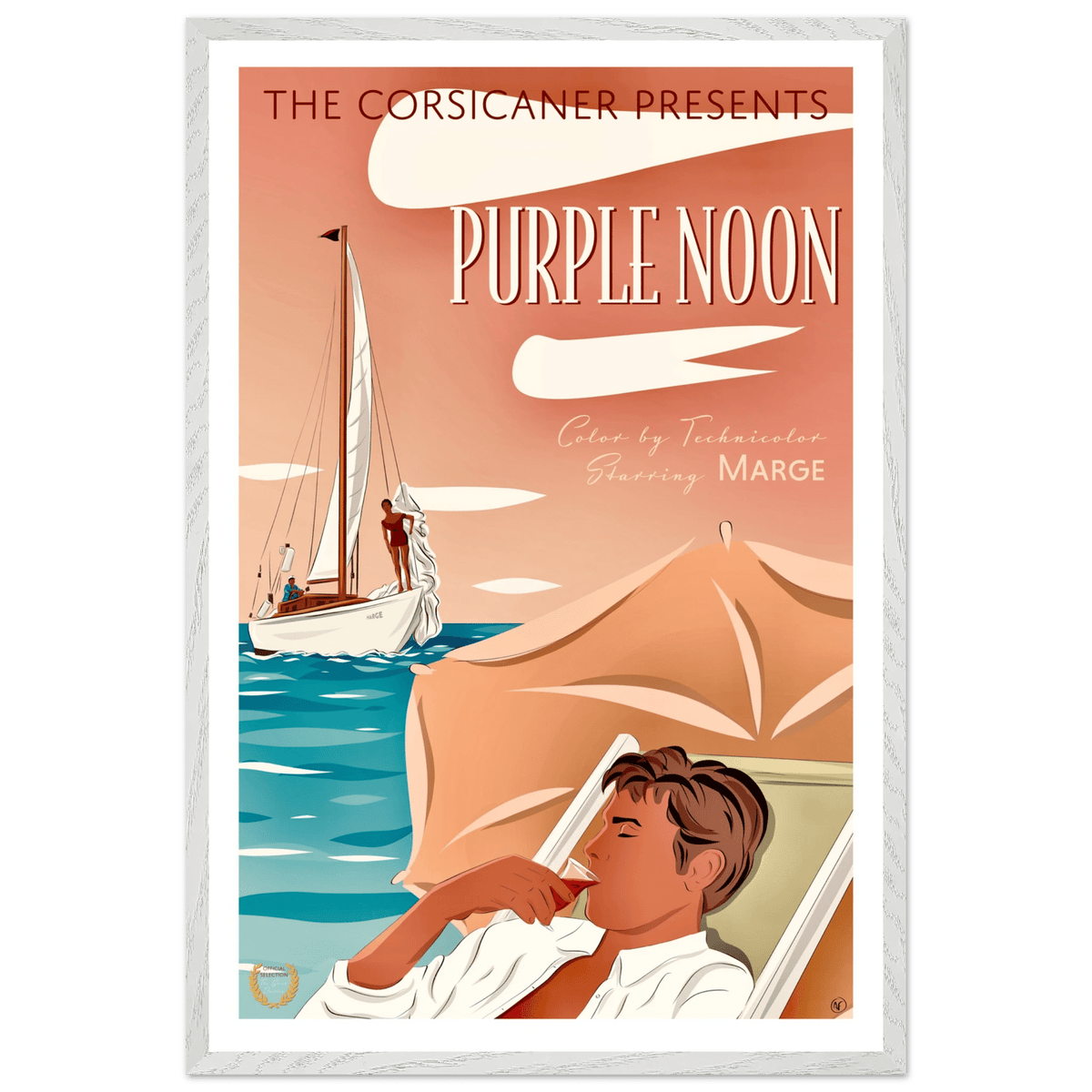 PURPLE NOON alternative movie poster - encadré 24x36 inches - 60x90 cm - livraison offerte - The Corsicaner
