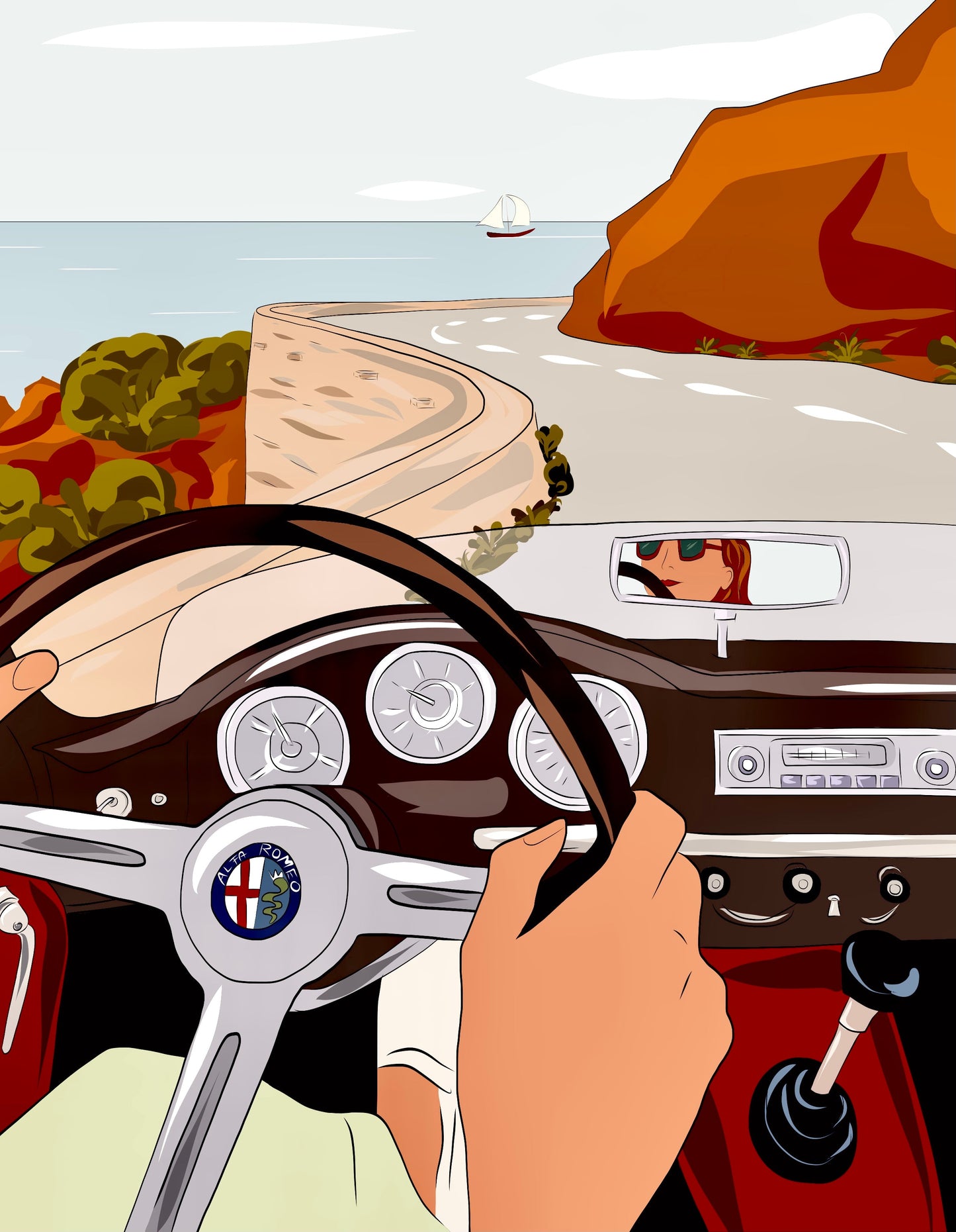 Sur la route des calanques (tirage d’art) - The Corsicaner