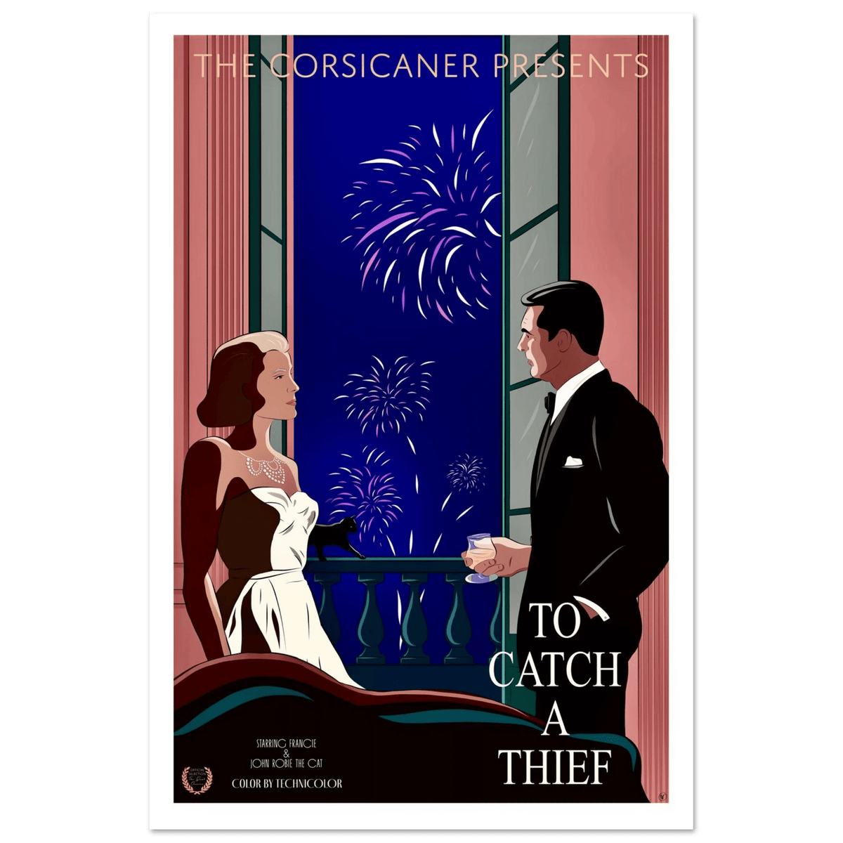To catch a thief - Alternative Movie Poster 60x90 cm / 24x36″ - Free shipping - The Corsicaner