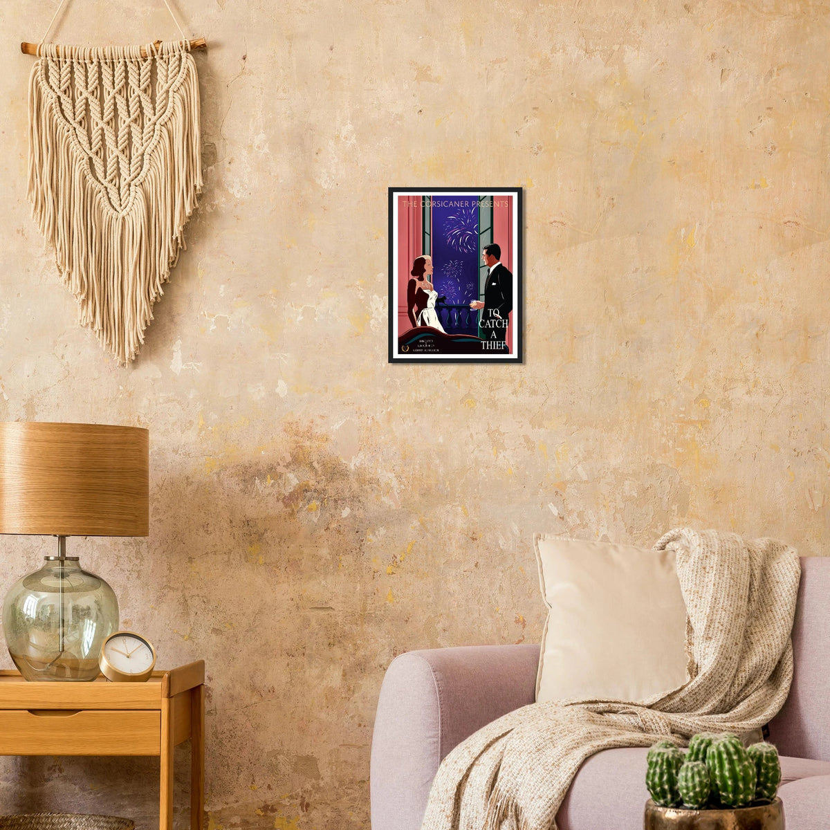 Wooden Framed alternative Poster To catch a thief - small sizes - Free shipping - The Corsicaner