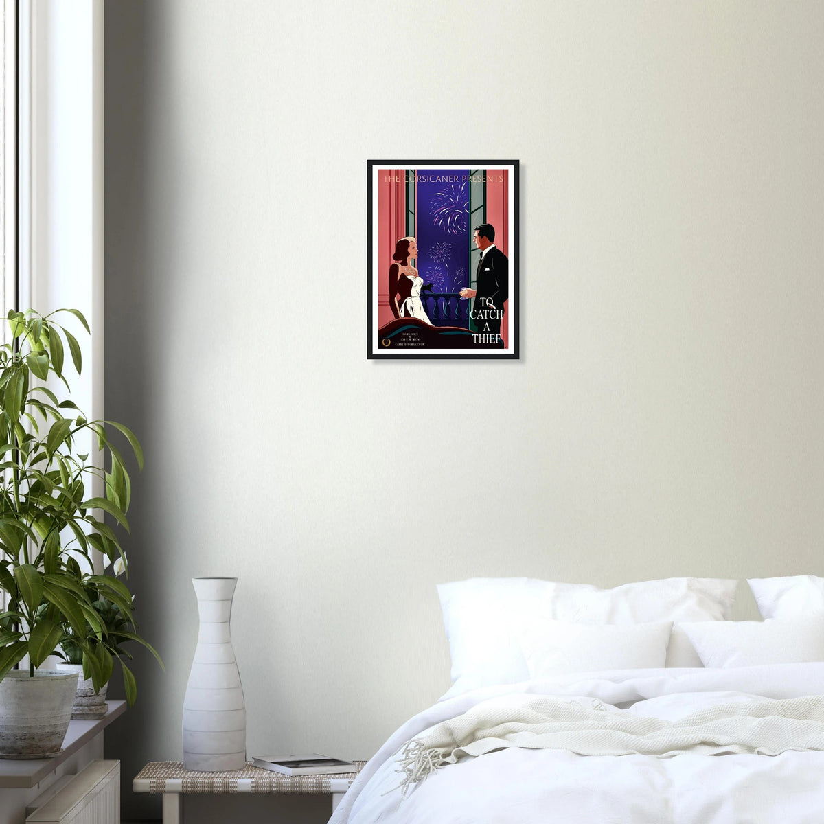 Wooden Framed alternative Poster To catch a thief - small sizes - Free shipping - The Corsicaner