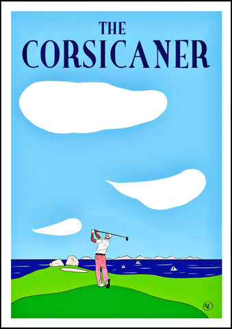 Affiche d’art THE CORSICANER - art print - wall art - golfing - seascape - poster d’art - home decor