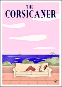 Affiche d’artiste THE CORSICANER - art print - wall art - home decor - seascape - poster d’art