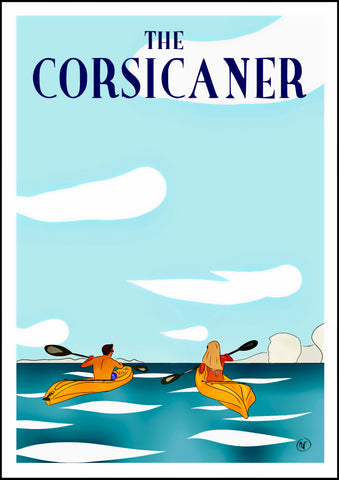 Affiche d’artiste THE CORSICANER - art print - wall art - seascape - home decor -poster d’art 